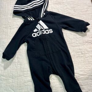 Adidas Black and White Jumpsuit 6 Months